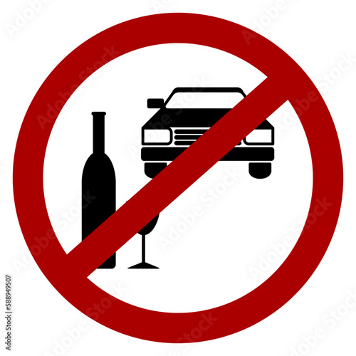 "No driving under influence" sign / icon