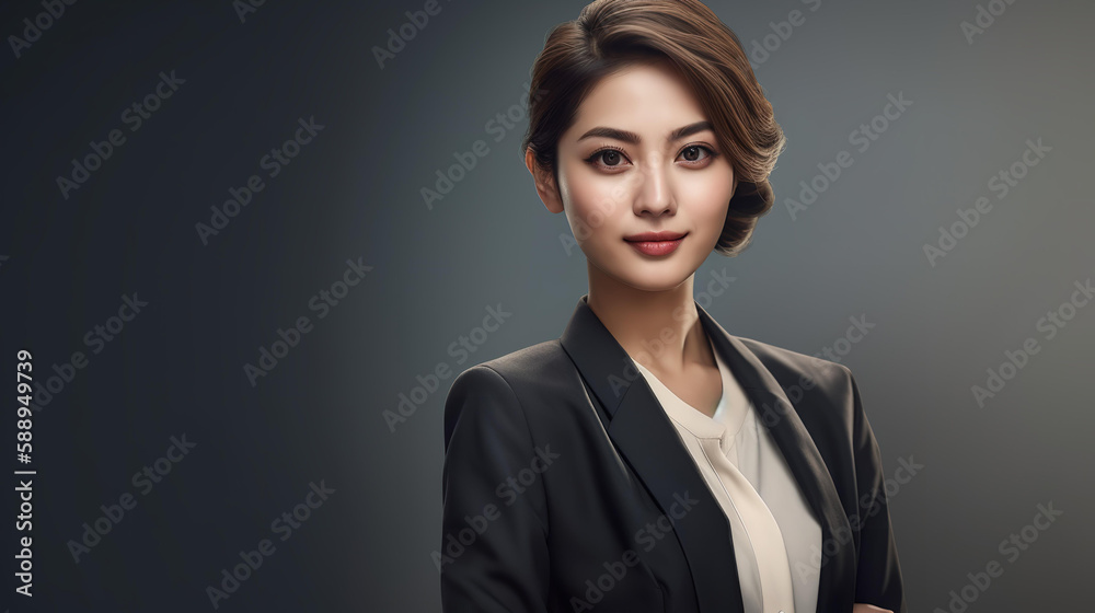 スーツ姿の若いアジア人ビジネスウーマン（Generative AI）
