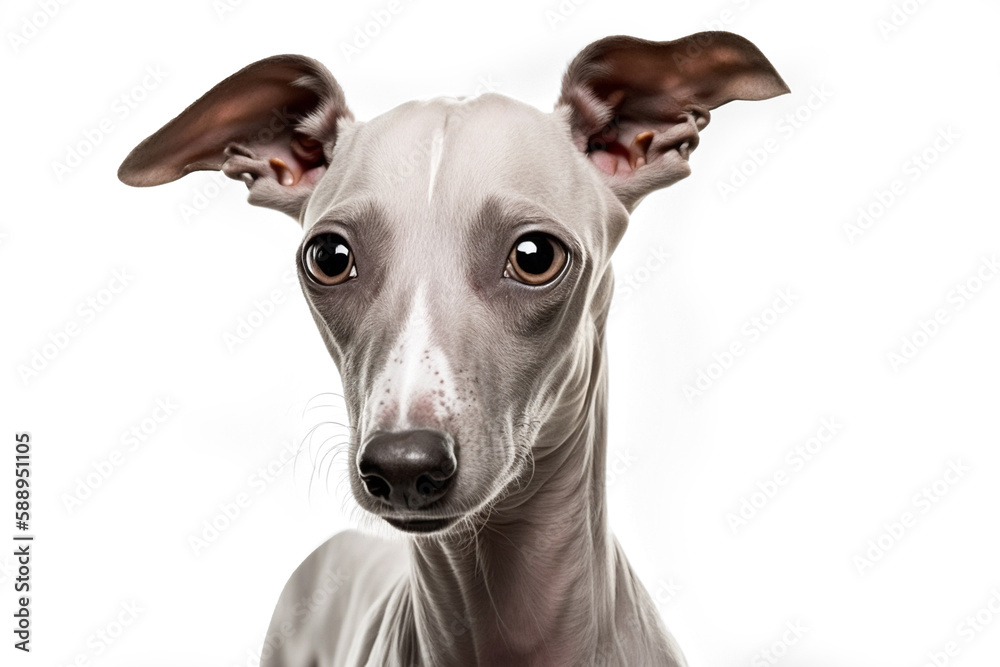 Graceful Italian Greyhound Dog on White Background - Capturing the Elegance and Athleticism of the Breed