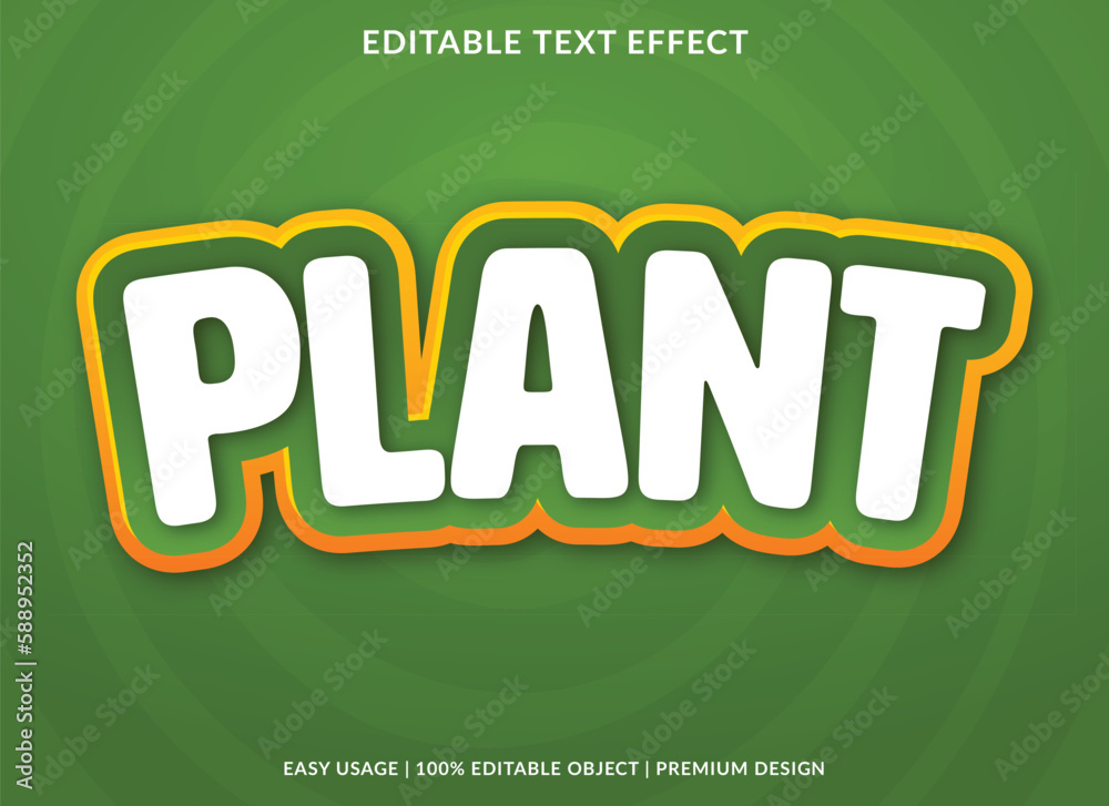 plant logo with editable text effect template