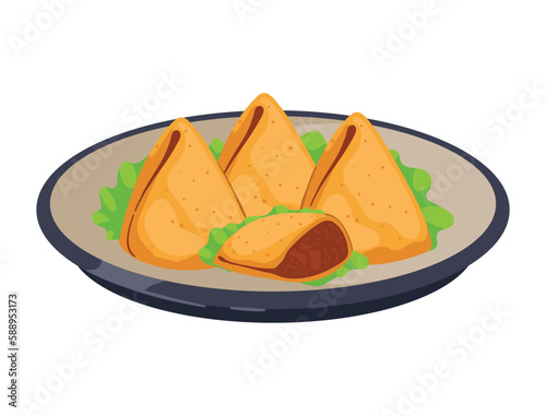 samosa muslim food in dish