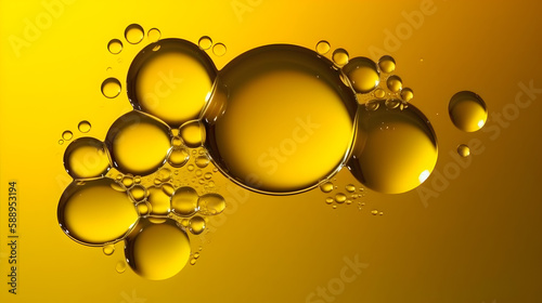 Cooking oil bubbles background. Concept of saturated fat. photo