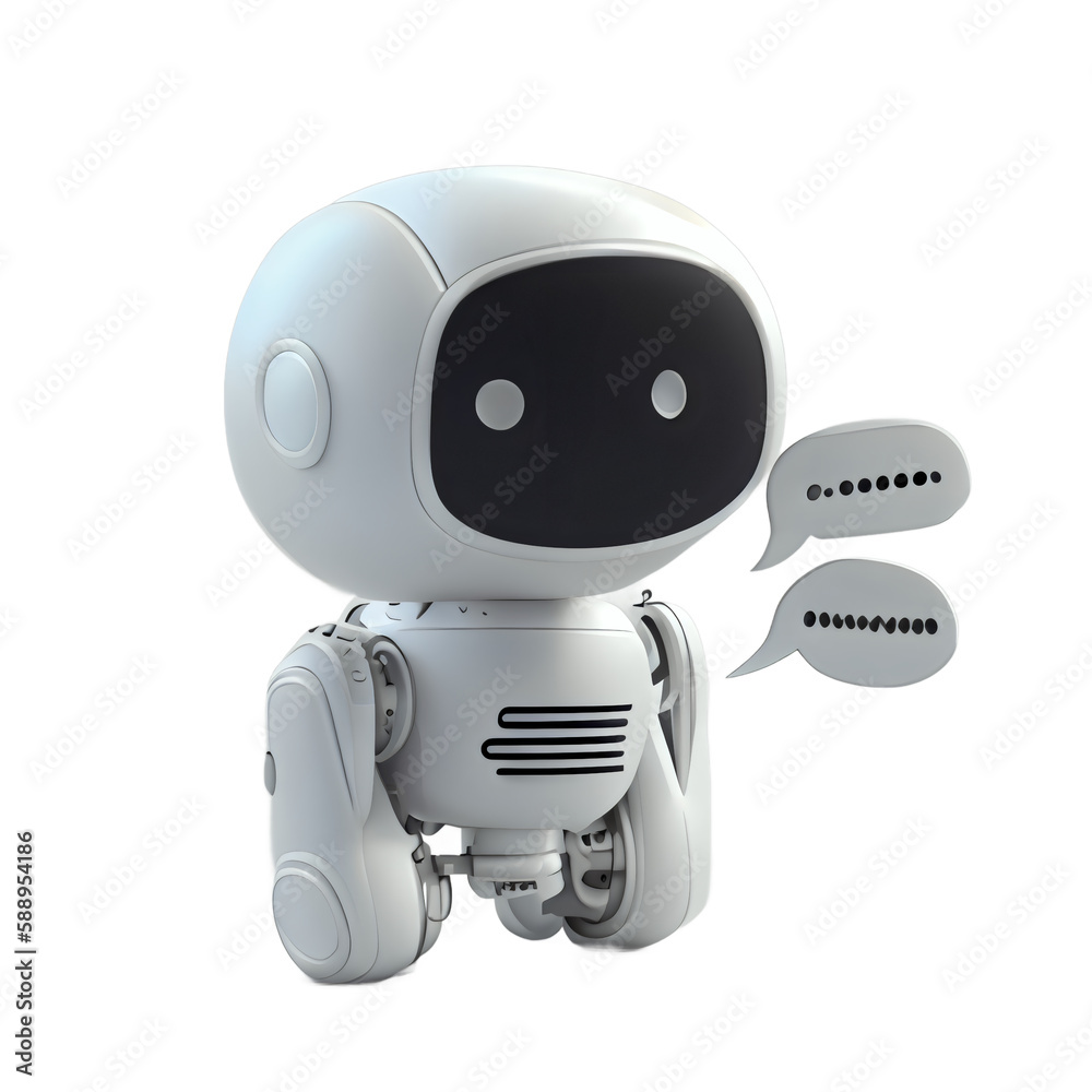 chatbot talking on transparent background, chatgpt, AI robot, artificial intelligence