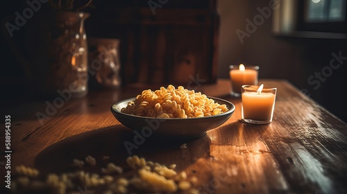 Dry Pasta in a bowl - AI Generated