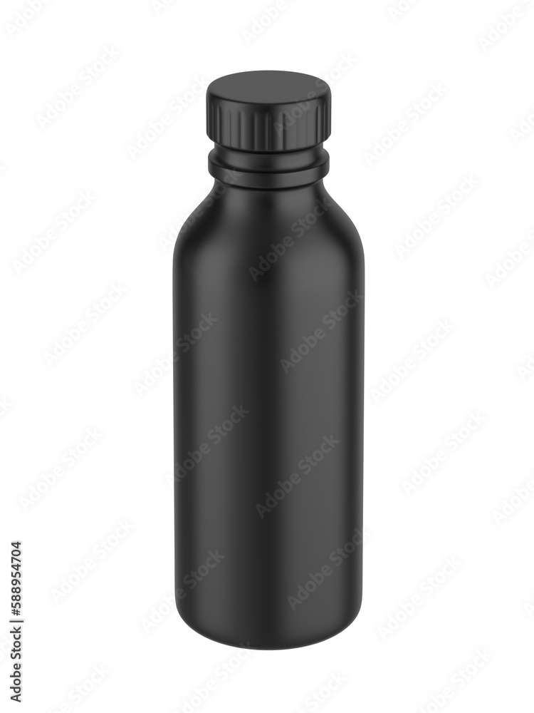 Blank plastic drink bottle with  shrink sleeve label for mockup and branding, 3d render illustration.