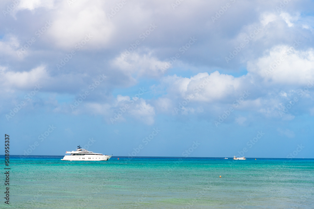 photo of seascape at summer with touristic boats and yachts. seascape at summer.