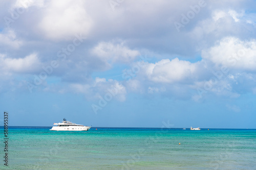 photo of seascape at summer with touristic boats and yachts. seascape at summer. © be free