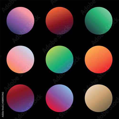 Set of color samples for gr...