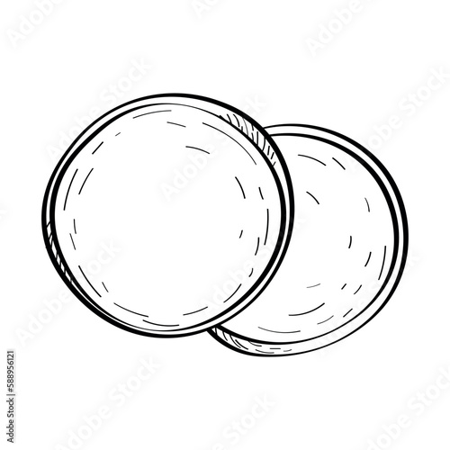 Pieces of radish on white background, top view