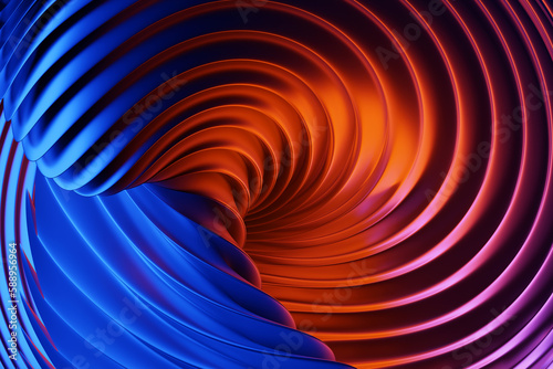 Abstract  gradient and geometric stripes pattern. Linear blue  and red  pattern, 3D illustration.