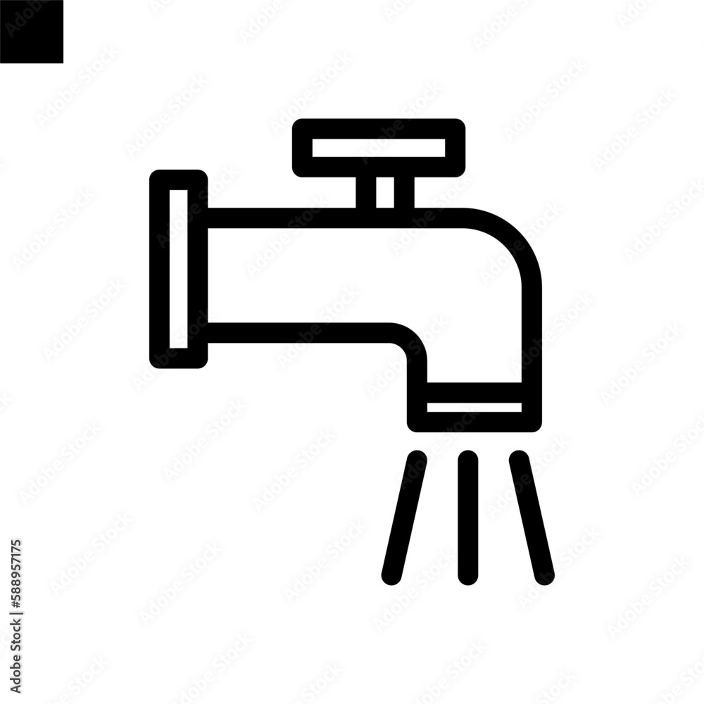 Water Tap line style icon Water Tap line style icon