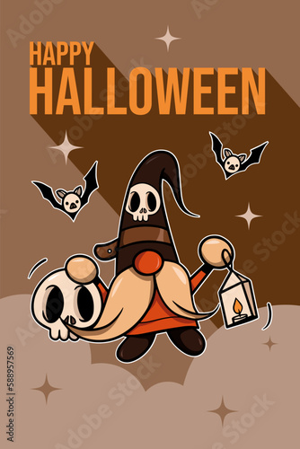Halloween Gnome, Happy Halloween vector
