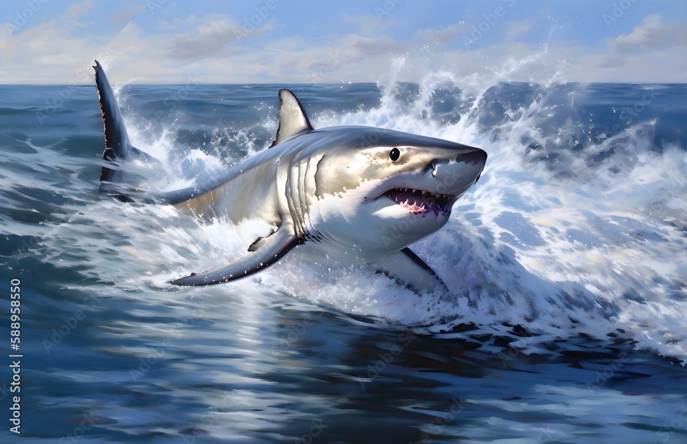 Great White Shark jumping out of the water | Aquatic Animal ...