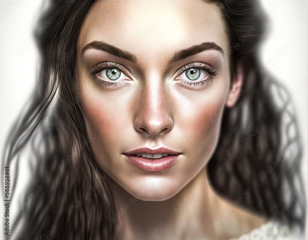 Fototapeta premium Portrait of beauty woman. Generative Ai