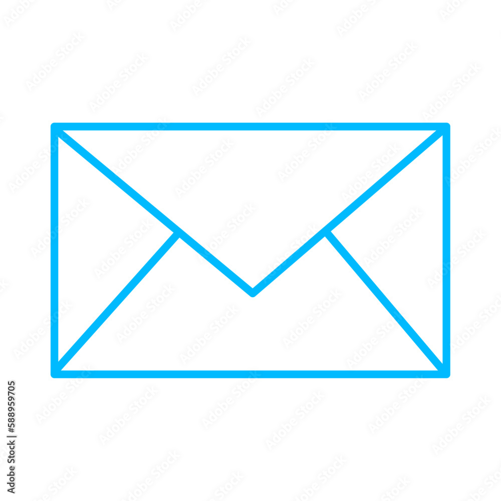 Mail business people icon with blue outline style. job, business, employee, concept, people, hr, recruitment. Vector Illustration