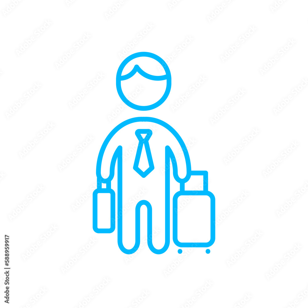 Business man business people icon with blue outline style. job, resume, business, people, employment, manager, interview. Vector Illustration Business man business people icon with blue outline style. job, resume, business, people, employment, manager, interview. Vector Illustration