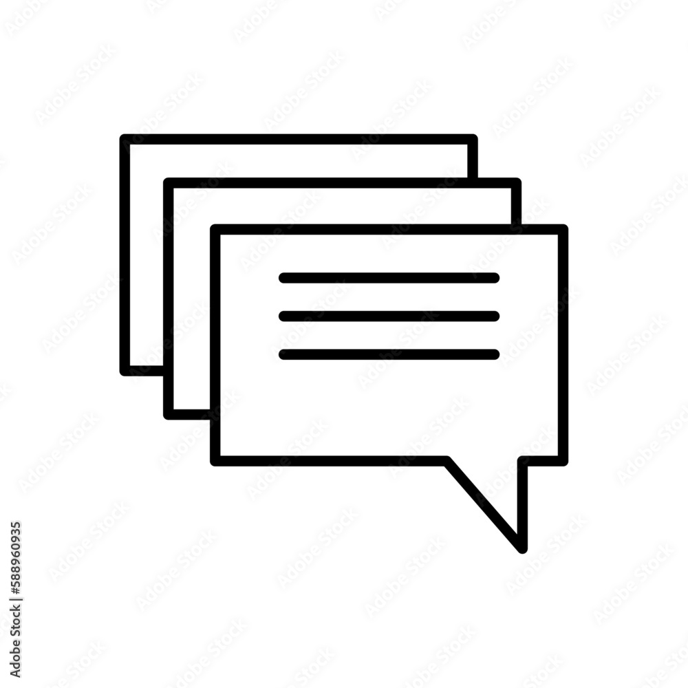 Comment business people icon with black outline style. job, resume, business, people, employment, manager, interview. Vector Illustration Comment business people icon with black outline style. job, resume, business, people, employment, manager, interview. Vector Illustration