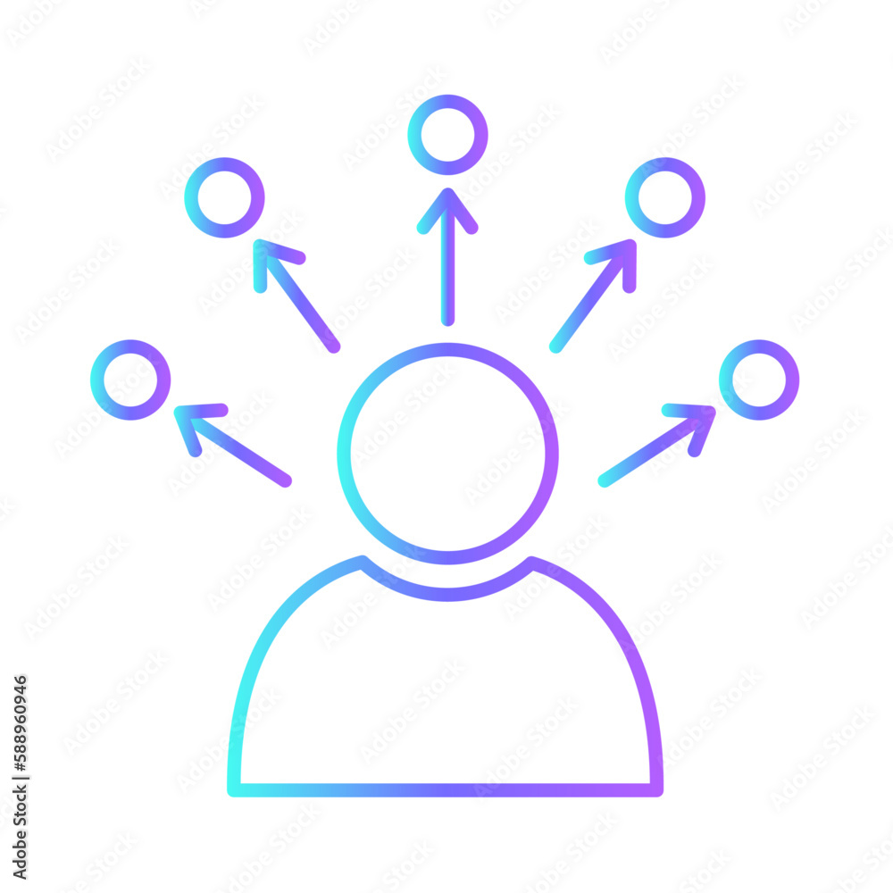 Abilities business people icon with purple blue outline style. job, resume, business, people, employment, manager, interview. Vector Illustration Abilities business people icon with purple blue outline style. job, resume, business, people, employment, manager, interview. Vector Illustration