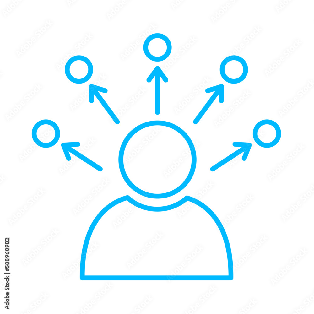 Abilities business people icon with blue outline style. job, resume, business, people, employment, manager, interview. Vector Illustration Abilities business people icon with blue outline style. job, resume, business, people, employment, manager, interview. Vector Illustration