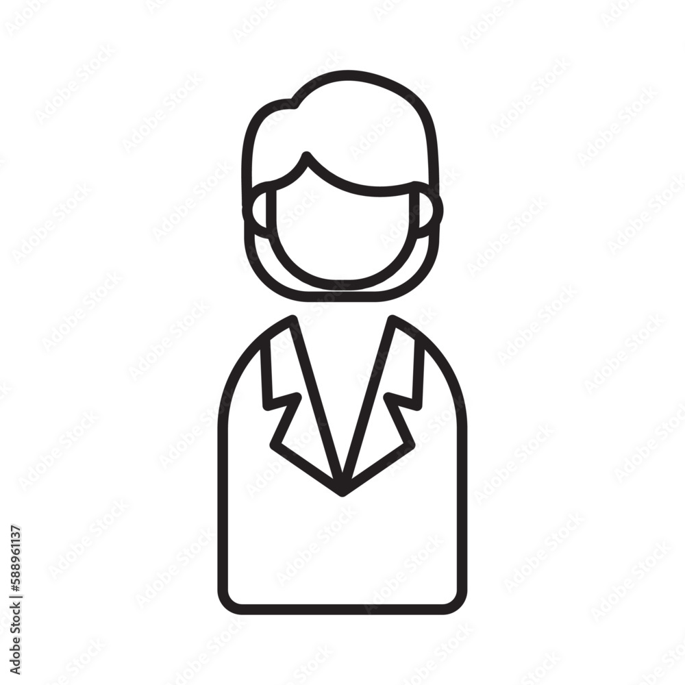 Businesswoman business people icon with black outline style. business, break, office, smiling, people, businesswoman, discussion. Vector Illustration