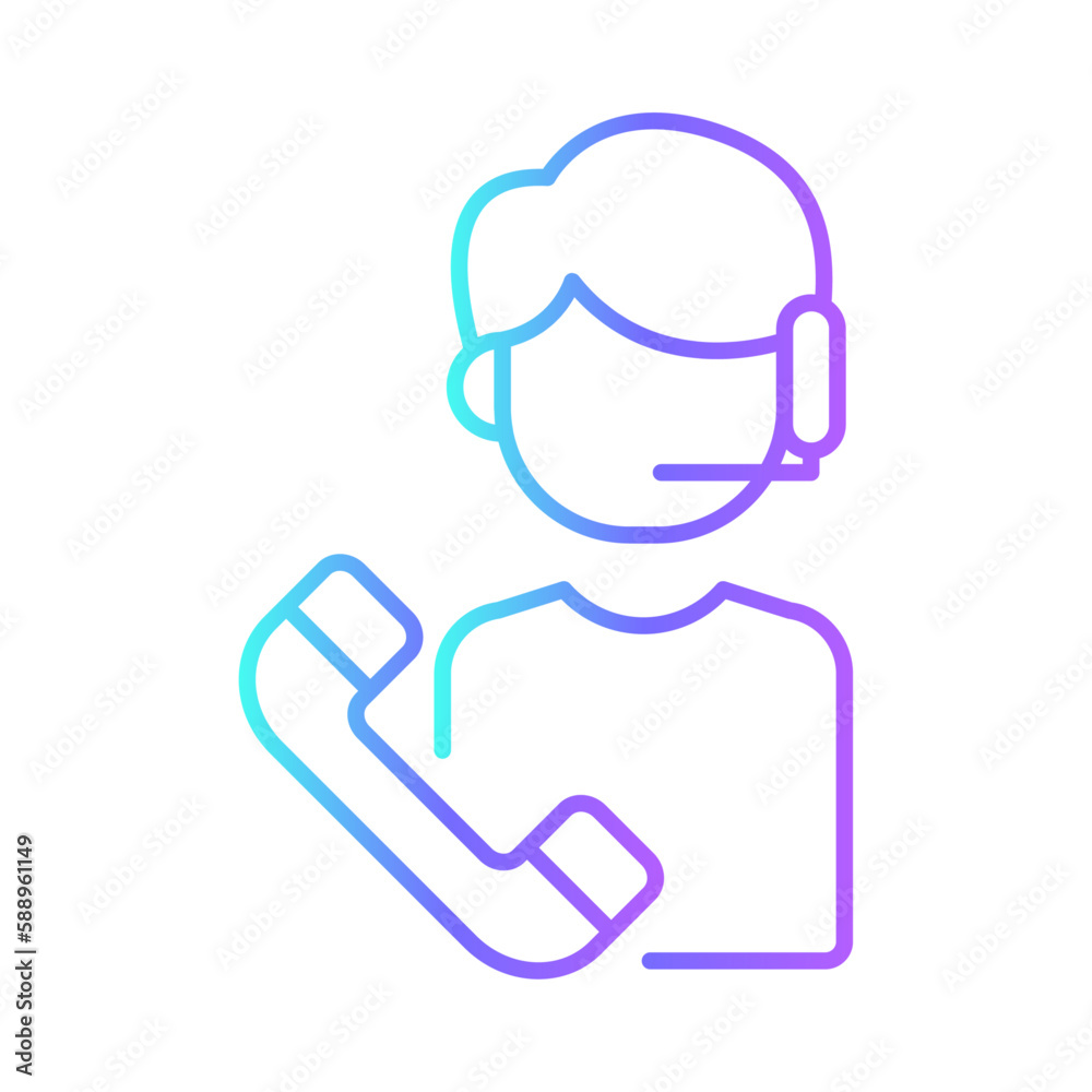 Customer service business people icon with purple blue outline style. business, break, office, smiling, people, businesswoman, discussion. Vector Illustration Customer service business people icon with purple blue outline style. business, break, office, smiling, people, businesswoman, discussion. Vector Illustration