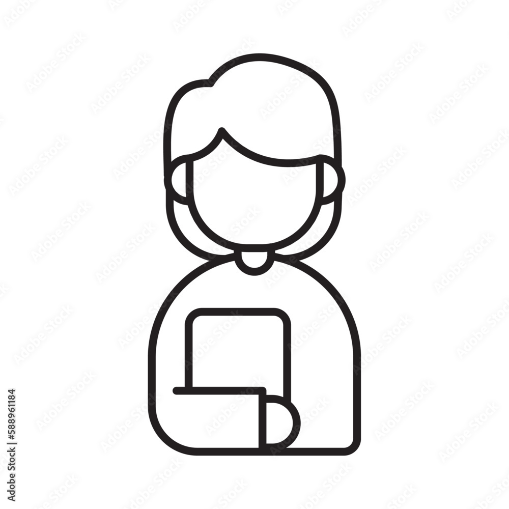 Employee business people icon with black outline style. job, business, employee, concept, people, hr, recruitment. Vector Illustration