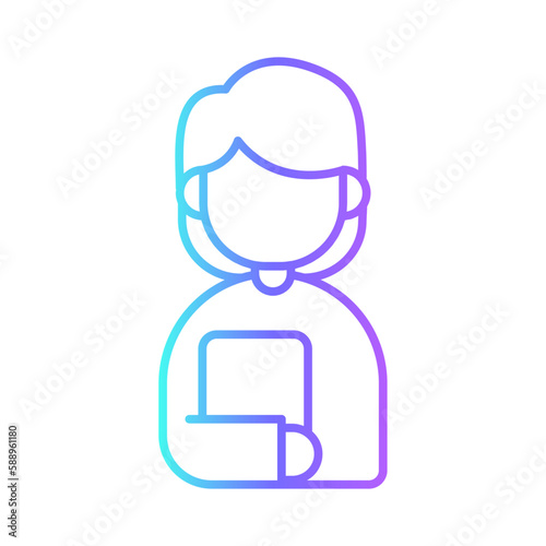 Employee business people icon with purple blue outline style. job, business, employee, concept, people, hr, recruitment. Vector Illustration