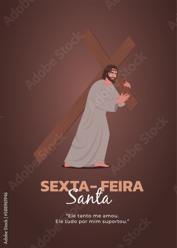 Jesús cargando la cruz. Semana Santa. Viernes Santo. Jueves Santo. Jesus Christ. Holy Friday. Holy week. Sexta Feira