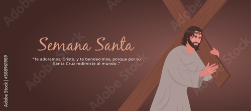 Jesús cargando la cruz. Semana Santa. Viernes Santo. Jueves Santo. Jesus Christ. Holy Friday. Holy week