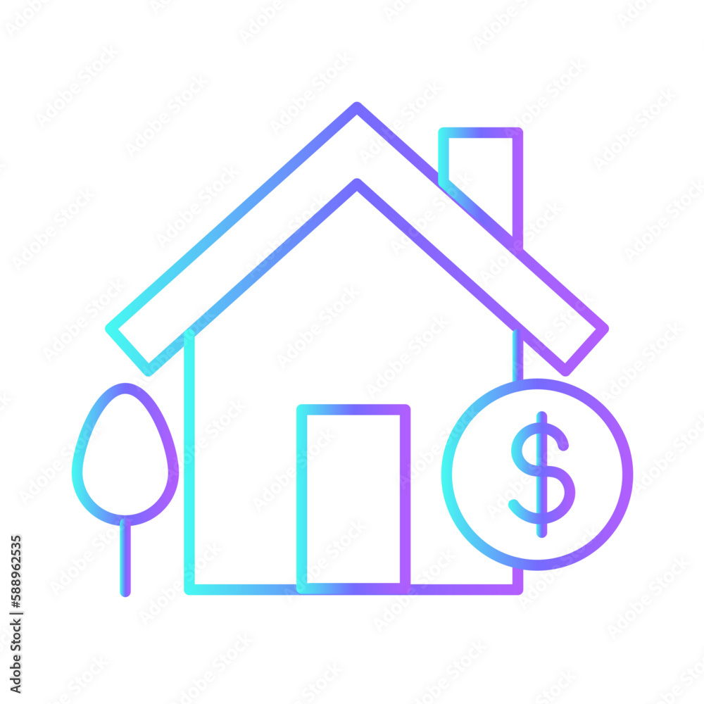 Price real estate icon with purple blue outline style. property, house, home, price, business, investment, mortgage. Vector Illustration. Vector Illustration Price real estate icon with purple blue outline style. property, house, home, price, business, investment, mortgage. Vector Illustration. Vector Illustration