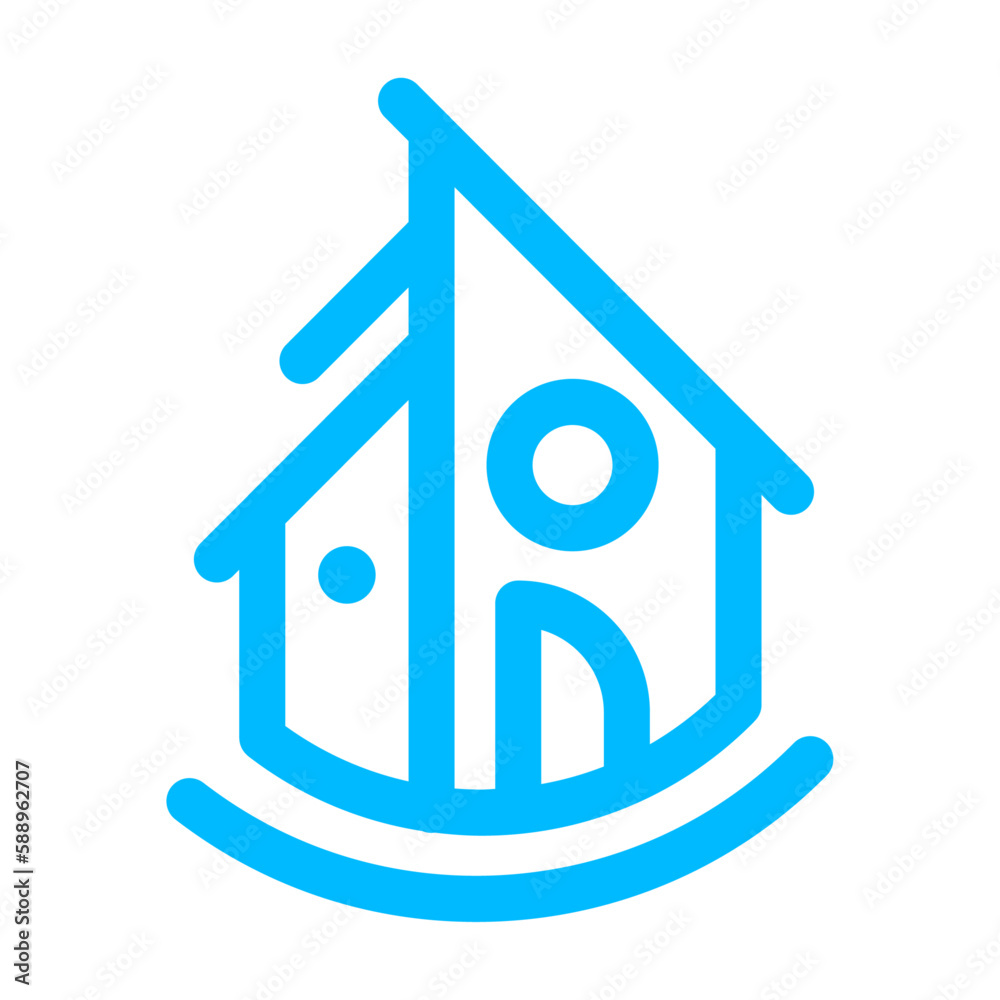 House real estate icon with blue outline style. home, building, house, property, real, business, estate. Vector Illustration. Vector Illustration House real estate icon with blue outline style. home, building, house, property, real, business, estate. Vector Illustration. Vector Illustration