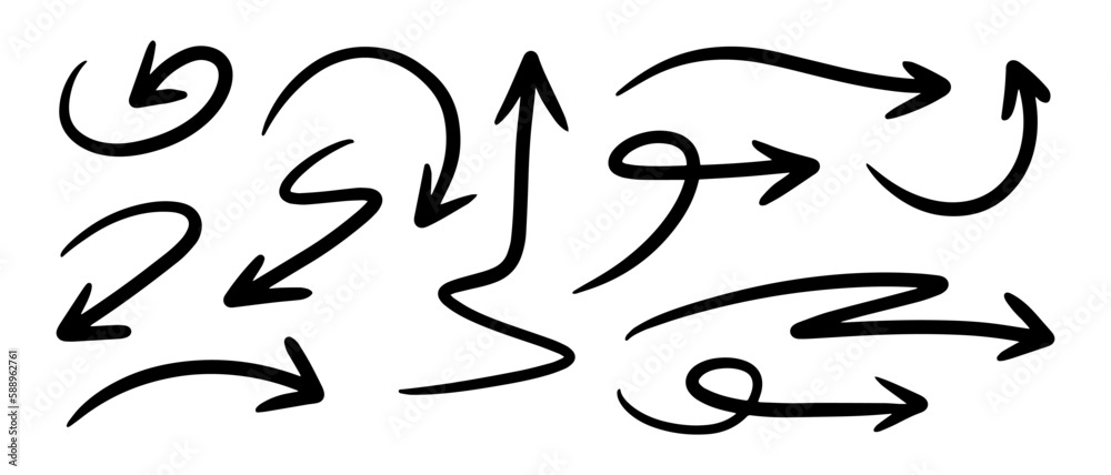 hand drawn arrow set. Doodle vector illustration. eps 10. hand drawn arrow set. Doodle vector illustration. eps 10.