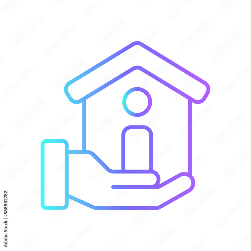 House real estate icon with purple blue outline style. home, building, house, property, real, business, estate. Vector Illustration. Vector Illustration House real estate icon with purple blue outline style. home, building, house, property, real, business, estate. Vector Illustration. Vector Illustration