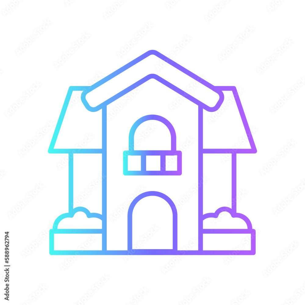 House real estate icon with purple blue outline style. application, home, house, business, property, estate, sale, building. Vector Illustration. Vector Illustration House real estate icon with purple blue outline style. application, home, house, business, property, estate, sale, building. Vector Illustration. Vector Illustration
