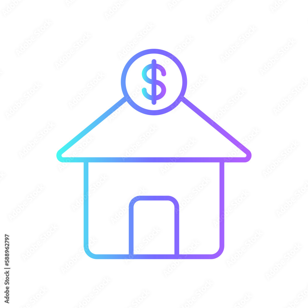 Real estate real estate icon with purple blue outline style. application, home, house, business, property, estate, sale, building. Vector Illustration. Vector Illustration Real estate real estate icon with purple blue outline style. application, home, house, business, property, estate, sale, building. Vector Illustration. Vector Illustration