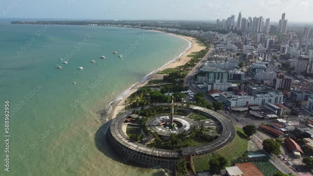 Cidade Litoral João Pessoa Paraíba Nordeste Brasil Praia Paisagem Tambau Hotel Arquitetura Mar Oceano Aéreo Por do Sol Drone Férias Turismo Turístico Verão Paradisíaco Cidade Urbano Azul Verde