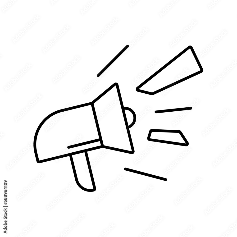 Campaign icon with black outline style. media, business, communication, digital, marketing, social, strategy. Vector illustration Campaign icon with black outline style. media, business, communication, digital, marketing, social, strategy. Vector illustration