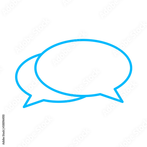 Comunication icon with blue outline style. symbol, message, flat, graphic, set, connection, network. Vector illustration