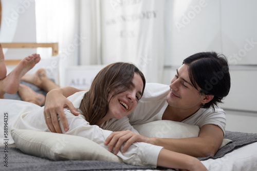 A romantic love, care, and affection of a young adult couple. Long association and mutual understanding promote the development of a warm relationship. The joyful moment of becoming life partners