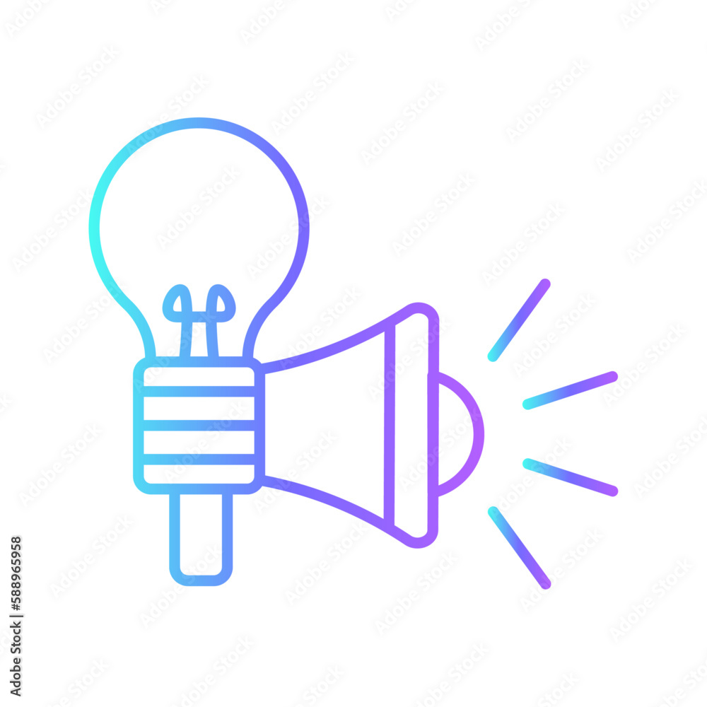 Idea marketing icon with black outline style. business, marketing, technology, concept, creative, design, digital. Vector illustration