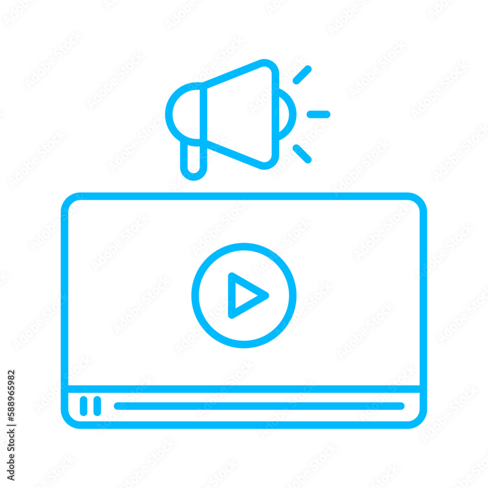 Video marketing marketing icon with black outline style. video, web, online, media, internet, vector, digital. Vector Illustration Video marketing marketing icon with black outline style. video, web, online, media, internet, vector, digital. Vector Illustration