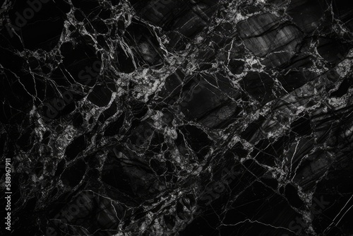 black and white marble texture background. Generative AI