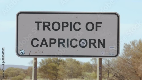 Tropic of Capricorn Road Sign 4K photo