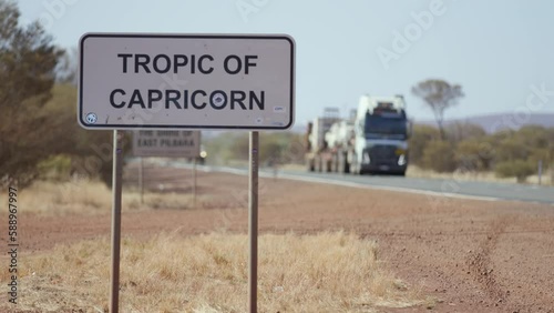 Tropic of Capricorn Road Sign 4K photo