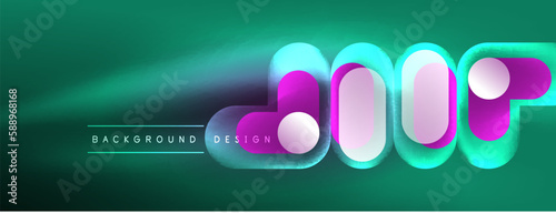 Neon circle abstract background. Template for wallpaper, banner, presentation, background
