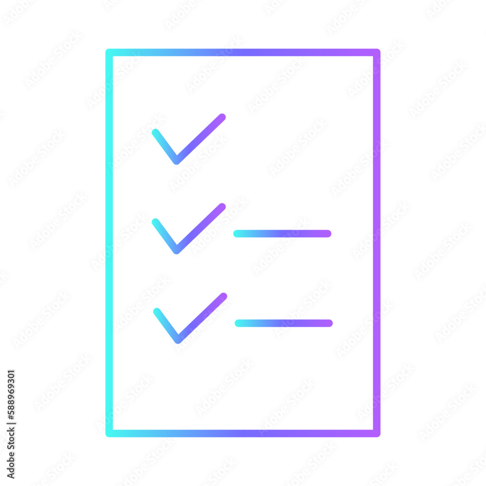 Checklist icon with purple blue outline style. finance, financial, business, tax, analysis, data, report, accounting. Vector Illustration Checklist icon with purple blue outline style. finance, financial, business, tax, analysis, data, report, accounting. Vector Illustration