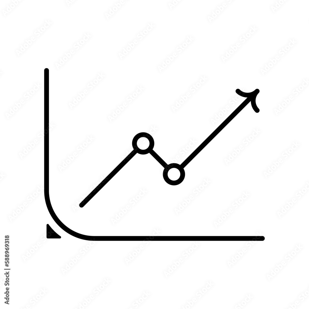 Graph icon with black outline style. finance, business, data, budget, financial, analysis, report. Vector Illustration Graph icon with black outline style. finance, business, data, budget, financial, analysis, report. Vector Illustration