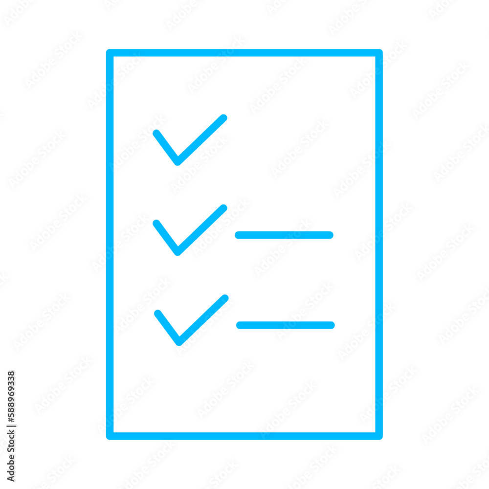 Checklist icon with blue outline style. finance, financial, business, tax, analysis, data, report, accounting. Vector Illustration Checklist icon with blue outline style. finance, financial, business, tax, analysis, data, report, accounting. Vector Illustration