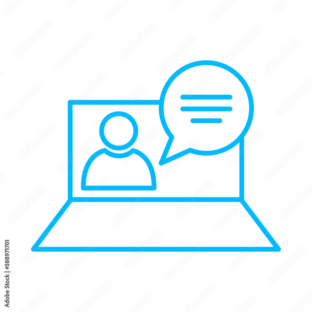 Online help feedback icons with blue outline style. feedback, answer, survey, opinion, concept, support, customer. Vector illustration Online help feedback icons with blue outline style. feedback, answer, survey, opinion, concept, support, customer. Vector illustration
