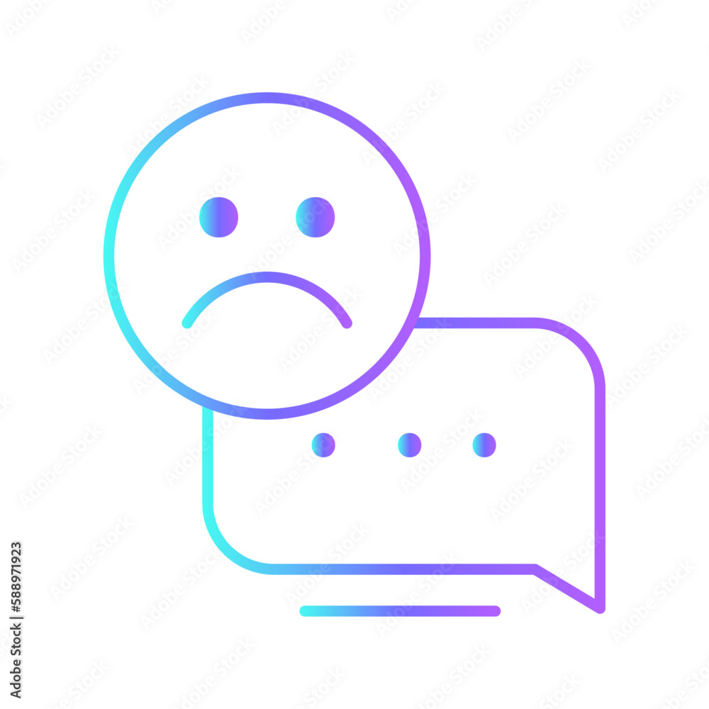 Bad feedback feedback icons with purple blue outline style. feedback, good, positive, rating, negative, customer, satisfaction. Vector illustration Bad feedback feedback icons with purple blue outline style. feedback, good, positive, rating, negative, customer, satisfaction. Vector illustration